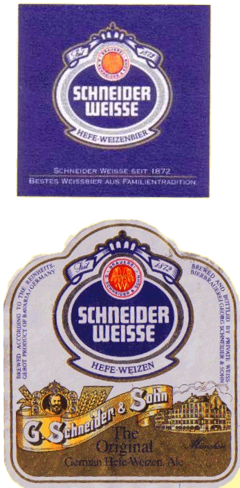 4 aktuelle Kronkorken Bayern Kelheim Weissbierbrauerei Schneider & Sohn 
