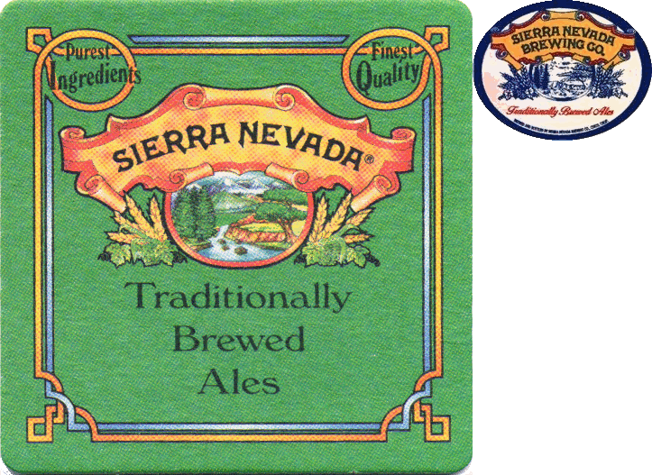 CALIFORNIA Brewery Older BEER Pub Coaster ~ SIERRA NEVADA Draught Ale ~ Chico 
